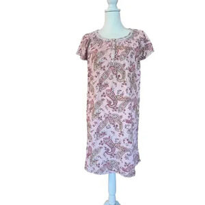 Aria Collection nightgown pink paisley 100% cotton size medium